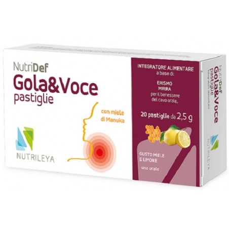 Nutrileya Nutridef Gola & Voce Miele E Limone 20 Pastiglie