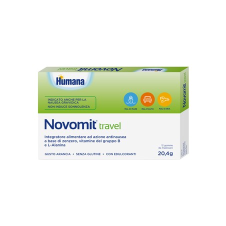 Humana Italia Novomit Travel 12 Gomme Da Masticare Gusto Arancia