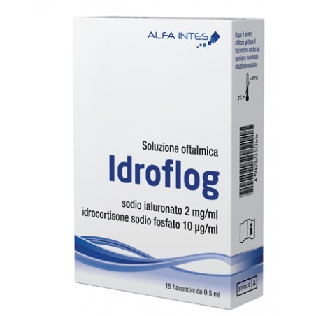 Alfa Intes Soluzione Oftalmica Idroflog A Base Di Ialuronato Di Sodio E Idrocortisone Sodio Fosfato 15 Flaconcini Da 0,5 Ml