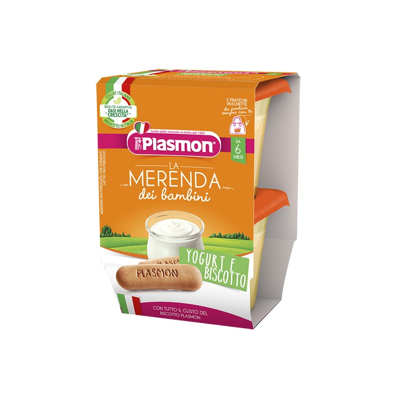 Plasmon La Merenda Dei Bambini Sapore Di Natura Yogurt Biscotto Asettico 2 X 120 G