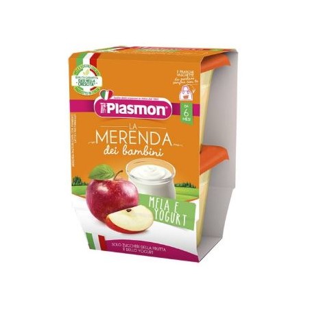 Plasmon La Merenda Dei Bambini Sapori Di Natura Mela Yogurt Asettico 2 X 120 G