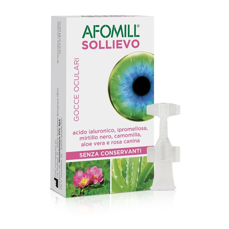 Montefarmaco Otc Afomill Sollievo Gocce Oculari Occhi 10 Fiale Da 0,5 Ml